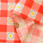 Cotton Muslin printed Fabric 70's Design Fiower Days - nomura tailor