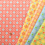 Cotton Muslin printed Fabric 70's Design Fiower Days - nomura tailor