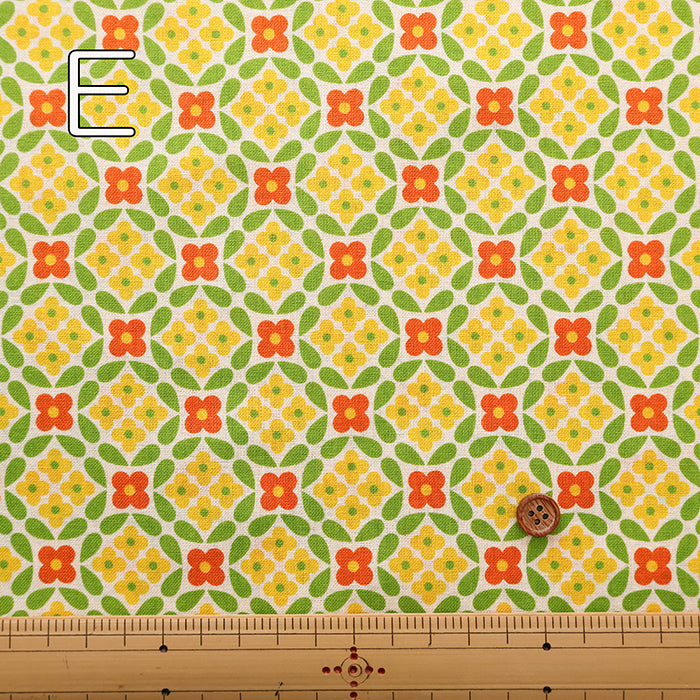 Cotton Muslin printed Fabric 70's Design Fiower Days - nomura tailor