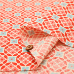 Cotton Muslin printed Fabric 70's Design Fiower Days - nomura tailor