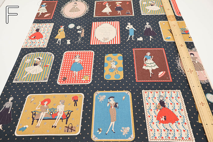 <Patterned Cut>Cotton Muslin Print Fabric Couturiere - Couturière - vol.2 (1 Pattern : Approx.  105cm × 60cm) - nomura tailor