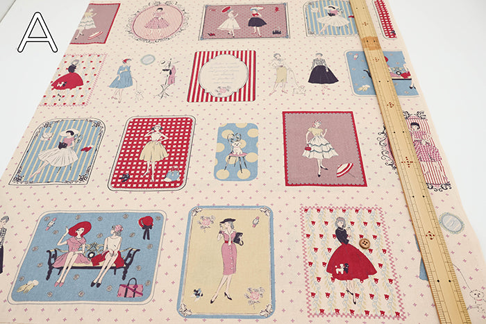 <Patterned Cut>Cotton Muslin Print Fabric Couturiere - Couturière - vol.2 (1 Pattern : Approx.  105cm × 60cm) - nomura tailor