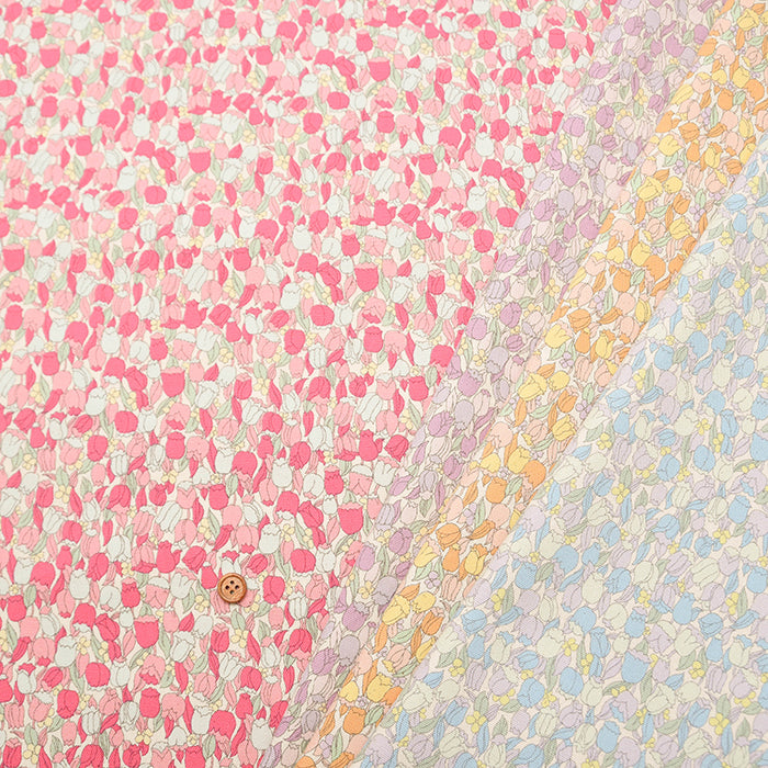 Cotton Oxford Print Fabric - Dram girl Tulip - nomura tailor