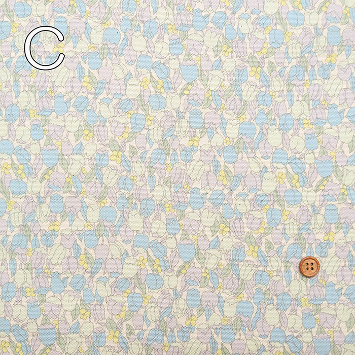 Cotton Oxford Print Fabric - Dram girl Tulip - nomura tailor
