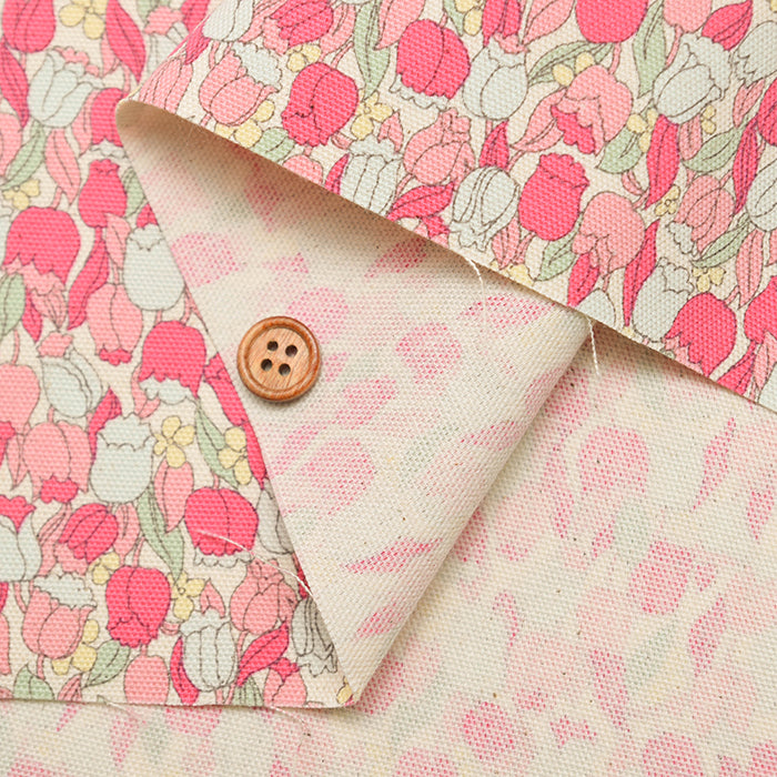 Cotton Oxford Print Fabric - Dram girl Tulip - nomura tailor