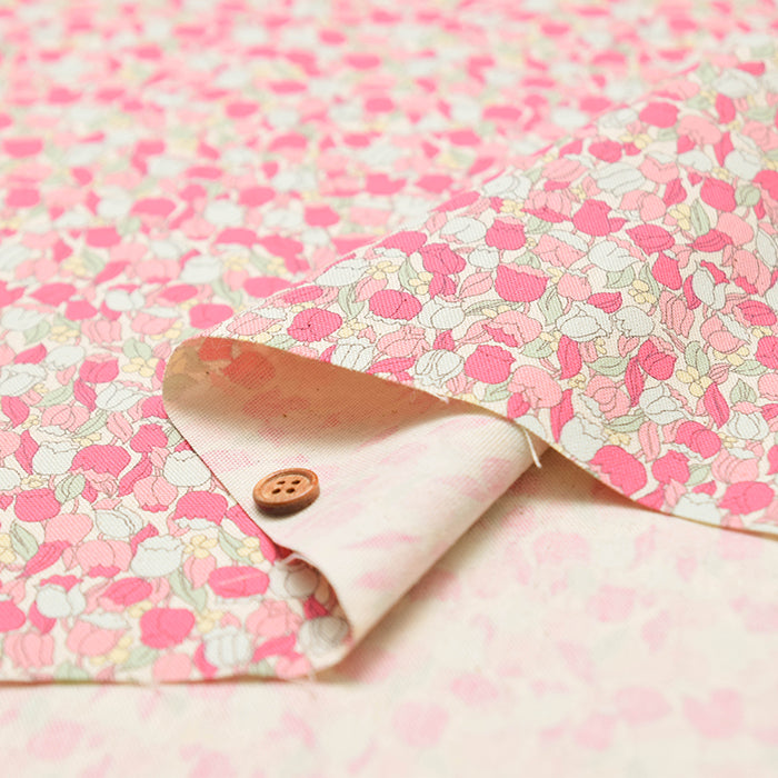 Cotton Oxford Print Fabric - Dram girl Tulip - nomura tailor