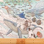 Made in China Cotton Muslin Inkjet-printed Fabric orie kawamura - Sea and Cat - nomura tailor
