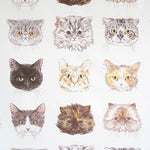 <Patterned Cut> Made in China Cotton Muslin Inkjet-printed Fabric orie kawamura - Cat Face (1 Pattern: Approx. 110cm × 50cm) - nomura tailor