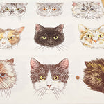 <Patterned Cut> Made in China Cotton Muslin Inkjet-printed Fabric orie kawamura - Cat Face (1 Pattern: Approx. 110cm × 50cm) - nomura tailor