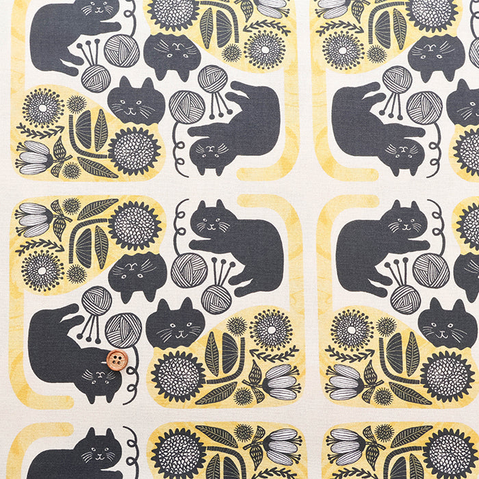 Made in China Cotton Muslin Inkjet-printed Fabric orie kawamura - Nordic-Style Cat - nomura tailor