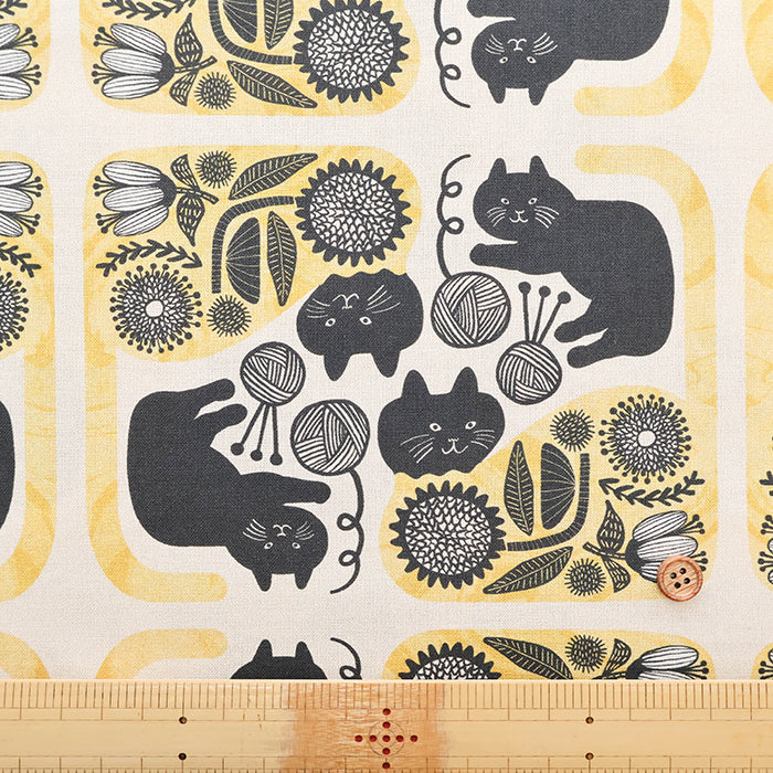 Made in China Cotton Muslin Inkjet-printed Fabric orie kawamura - Nordic-Style Cat - nomura tailor