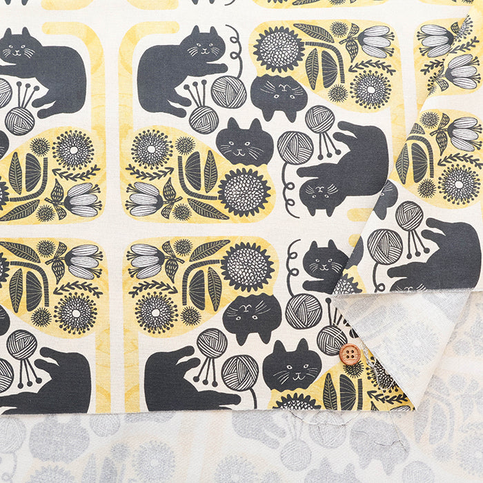 Made in China Cotton Muslin Inkjet-printed Fabric orie kawamura - Nordic-Style Cat - nomura tailor