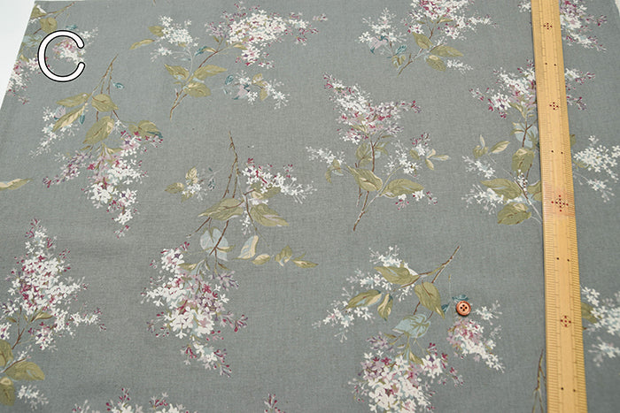 C/L muslin Printed Fabric - Flower - nomura tailor
