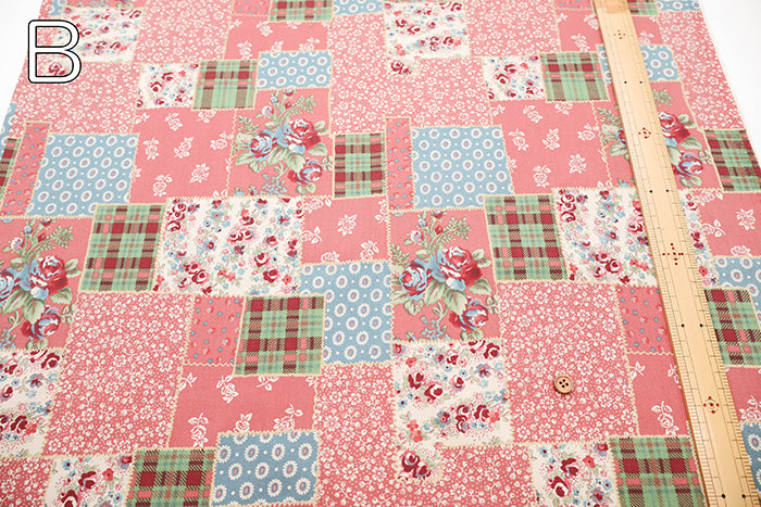 Cotton Shirting Fabric - Flower Patchwork - nomura tailor