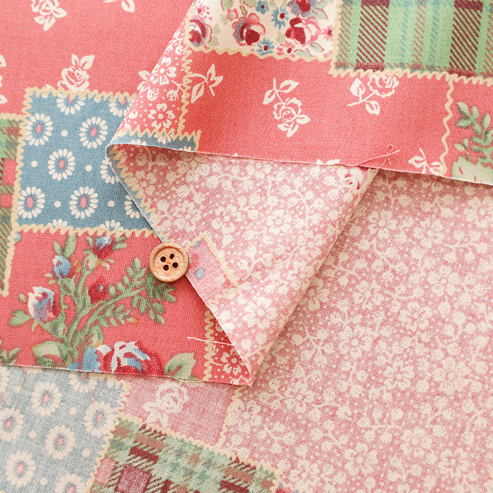 Cotton Shirting Fabric - Flower Patchwork - nomura tailor