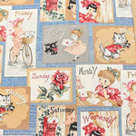 Cotton muslin Printed Fabric - Weekly Cat - nomura tailor