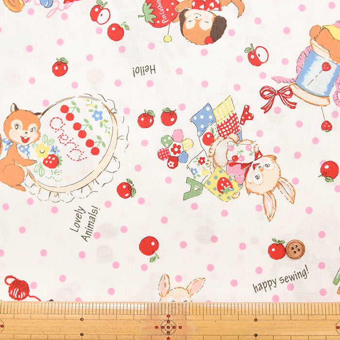 Cotton Sheeting Print Fabric – Soft Chintz Finish – Atsuko Matsuyama – Retro - nomura tailor
