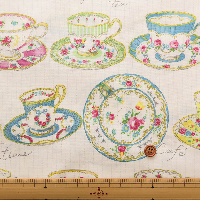 Cotton Shirting Fabric (Using Myufan Yarn) - Tea Cup - nomura tailor