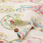 Cotton Shirting Fabric (Using Myufan Yarn) - Tea Cup - nomura tailor