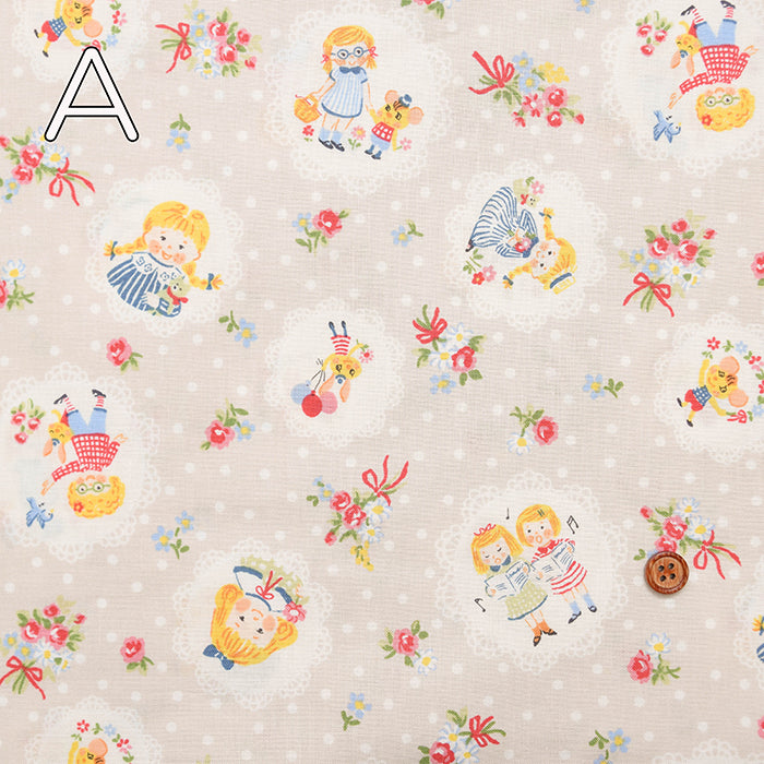 Cotton muslin Printed Fabric - One Mile Roses Girl - nomura tailor
