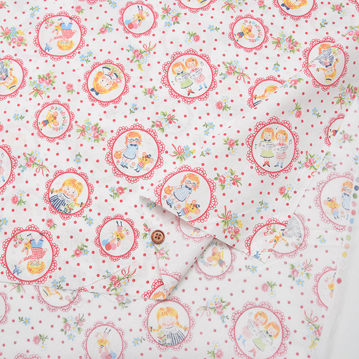 Cotton muslin Printed Fabric - One Mile Roses Girl - nomura tailor