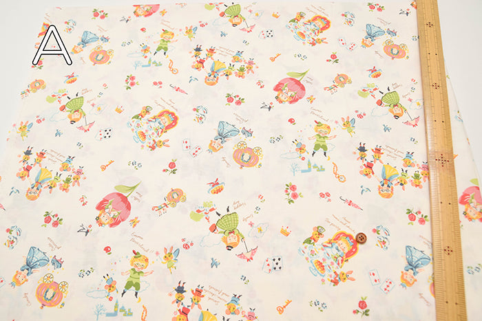 Cotton muslin Printed Fabric - One Mile Roses Fairy Tale - nomura tailor