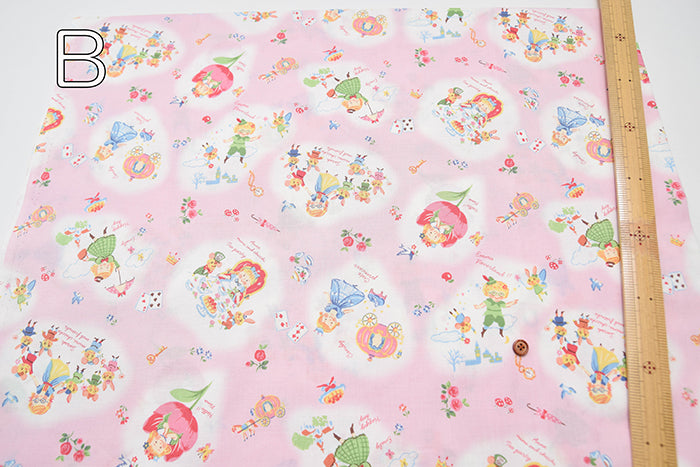 Cotton muslin Printed Fabric - One Mile Roses Fairy Tale - nomura tailor