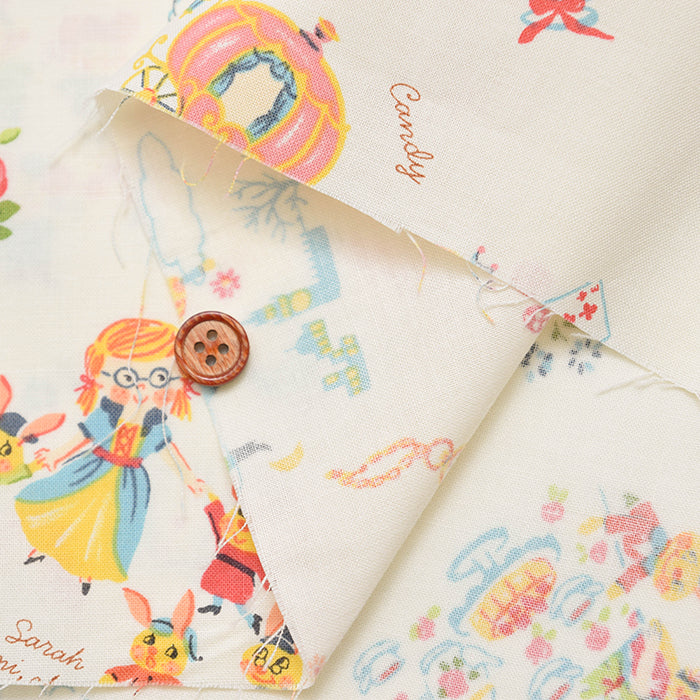 Cotton muslin Printed Fabric - One Mile Roses Fairy Tale - nomura tailor