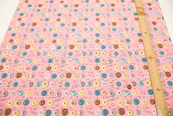 Cotton Shirting Fabric - Reiko Koseki Collection - Button Pattern - nomura tailor