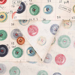Cotton Shirting Fabric - Reiko Koseki Collection - Button Pattern - nomura tailor