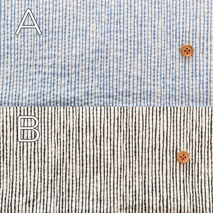 Cotton Ripple-printed Fabric - Wavy Stripe - nomura tailor