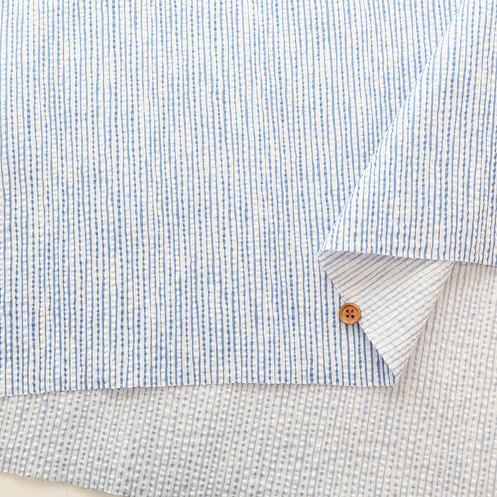 Cotton Ripple-printed Fabric - Wavy Stripe - nomura tailor