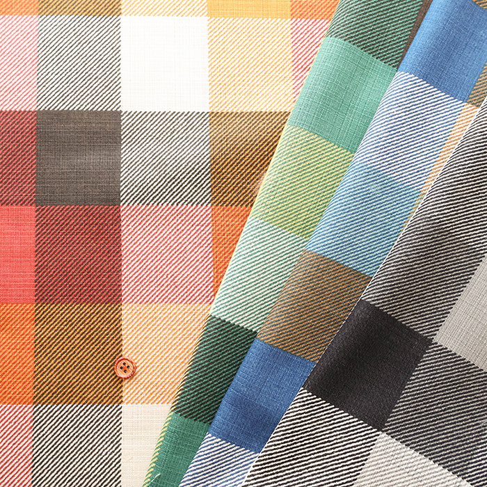 Cotton Slub Fabric -  Check - nomura tailor