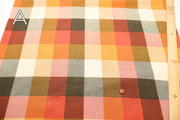 Cotton Slub Fabric -  Check - nomura tailor
