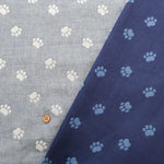 Cotton Yarn-dyed Double Gauze Fabric - Footprints - nomura tailor