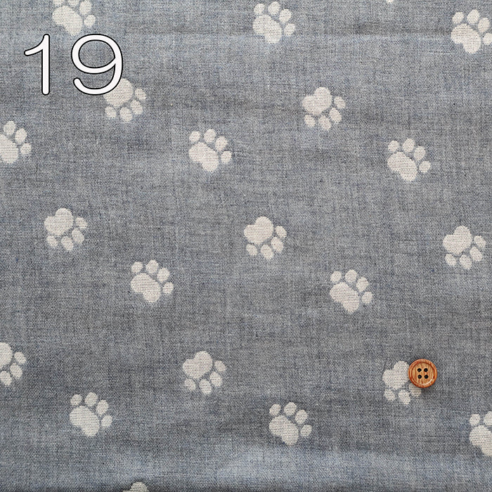 Cotton Yarn-dyed Double Gauze Fabric - Footprints - nomura tailor