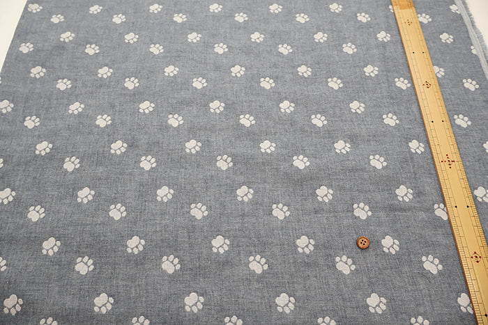 Cotton Yarn-dyed Double Gauze Fabric - Footprints - nomura tailor