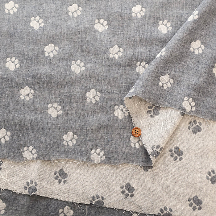 Cotton Yarn-dyed Double Gauze Fabric - Footprints - nomura tailor