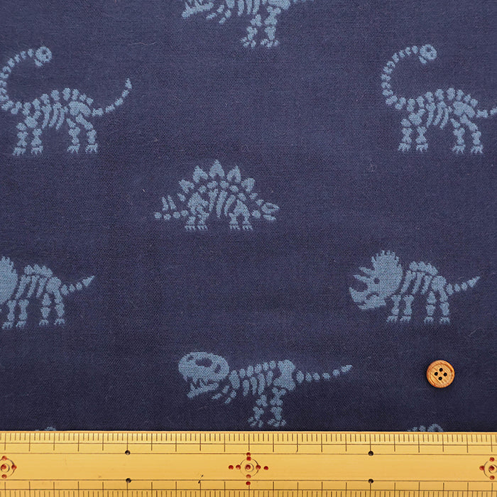 Cotton Yarn-dyed Double Gauze Fabric - Dinosaur Fossils - nomura tailor