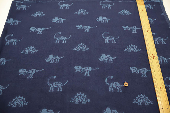 Cotton Yarn-dyed Double Gauze Fabric - Dinosaur Fossils - nomura tailor