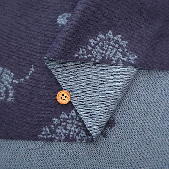 Cotton Yarn-dyed Double Gauze Fabric - Dinosaur Fossils - nomura tailor
