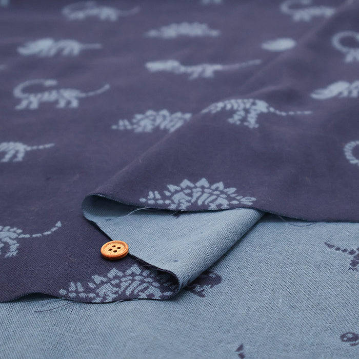 Cotton Yarn-dyed Double Gauze Fabric - Dinosaur Fossils - nomura tailor