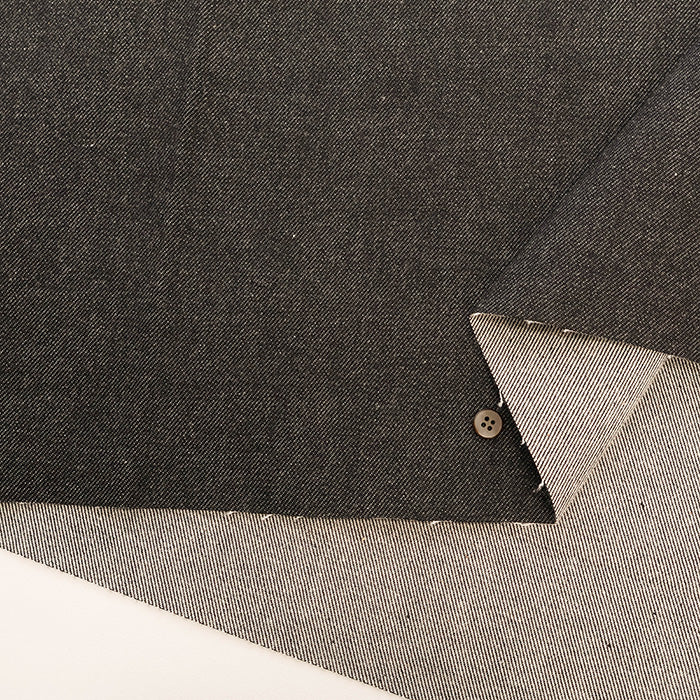 Cotton Black Stretch Denim Fabric - Plain - nomura tailor
