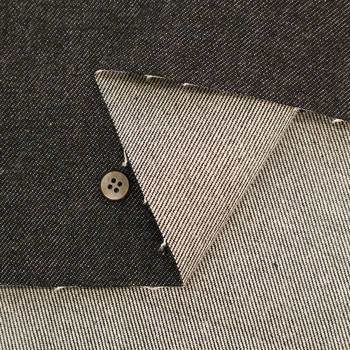 Cotton Black Stretch Denim Fabric - Plain - nomura tailor