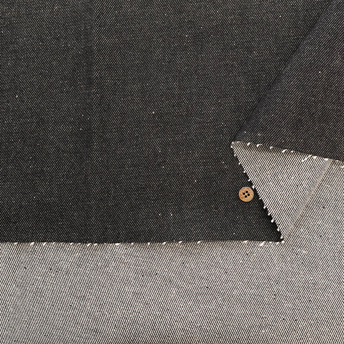 Okayama-made Organic Cotton Black Denim Fabric - Plain - nomura tailor