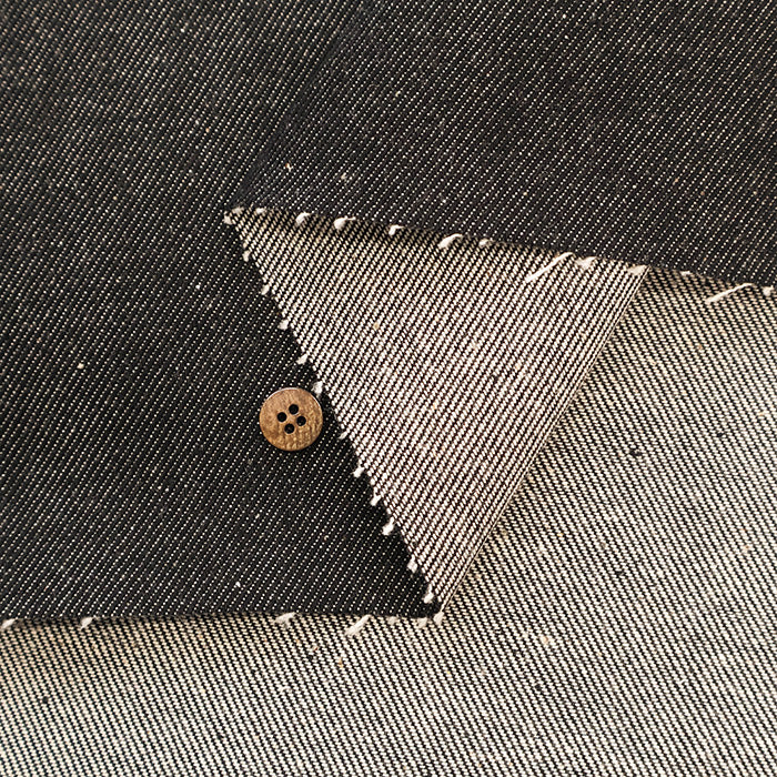 Okayama-made Organic Cotton Black Denim Fabric - Plain - nomura tailor