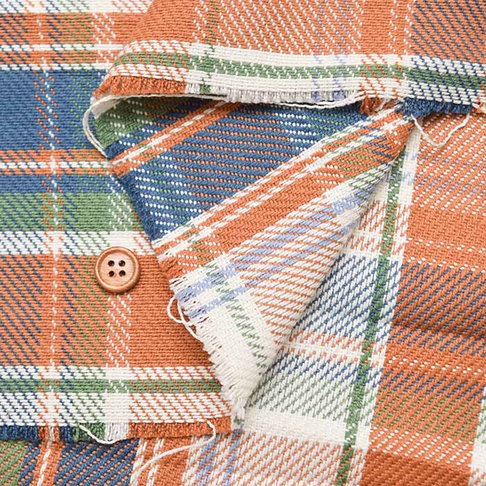 India-made Cotton Heavy Flannel Fabric - Check - nomura tailor