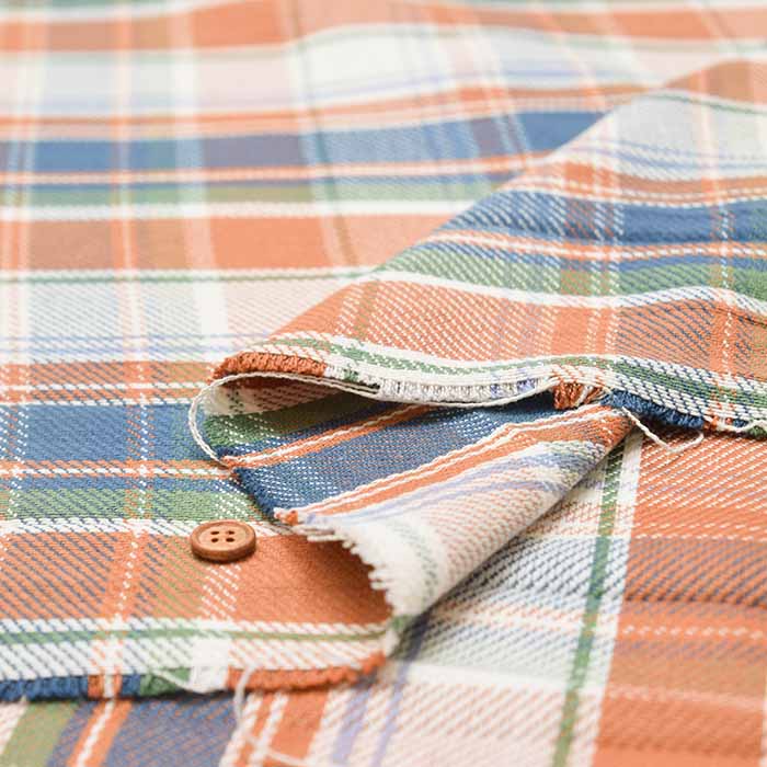 India-made Cotton Heavy Flannel Fabric - Check - nomura tailor