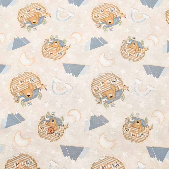 USA Cotton Fabric - Lodge Bear - nomura tailor