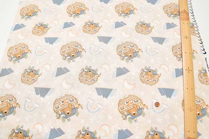 USA Cotton Fabric - Lodge Bear - nomura tailor